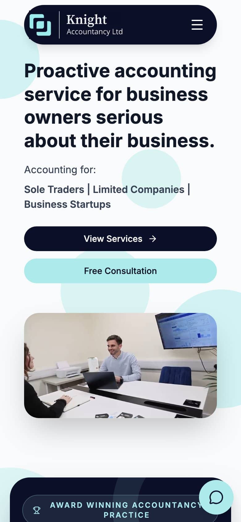 Knight Accountancy on a phone